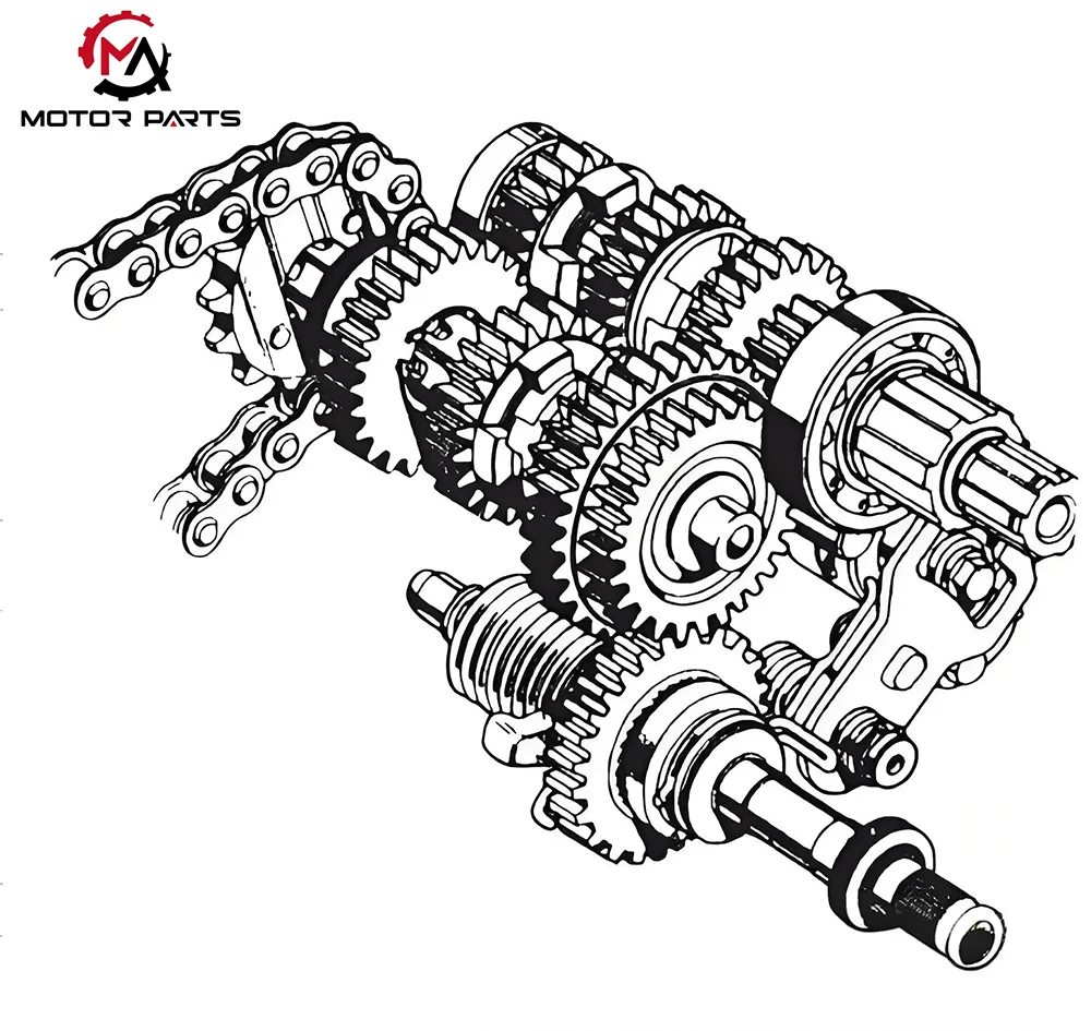Motorcycle transmission speed components